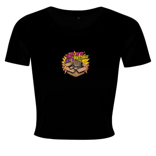 Dámský crop top – Tady je to jak v pasťáku (velký motiv)