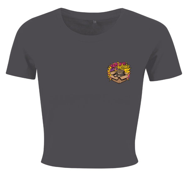 Dámský crop top – Tady je to jak v pasťáku (malý motiv)